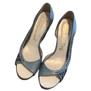 Paco Gil open toe platform wedge/espadrilles